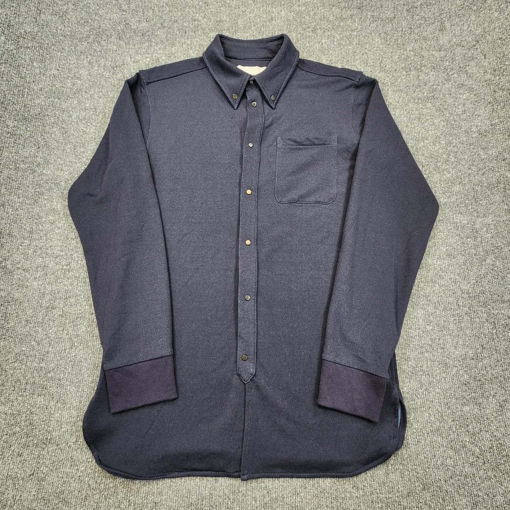 Black Apple Shirt Mens L (Fits as‎ Medium) Blue Snap Performance Stretch Canada